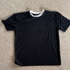 The Rail Black Short-Sleeve Crewneck T-Shirt with White Trim